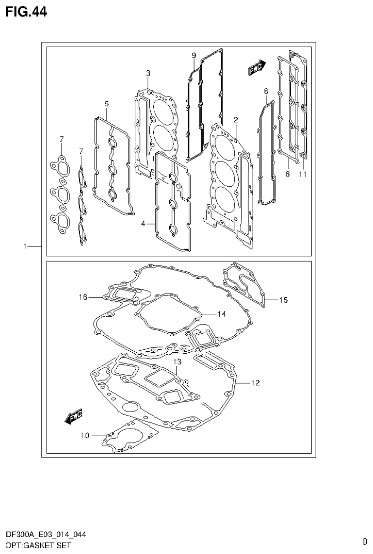 Suzuki DF250AP OPT:GASKET SET parts diagram